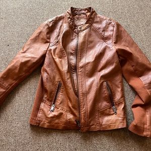 Leather bomber